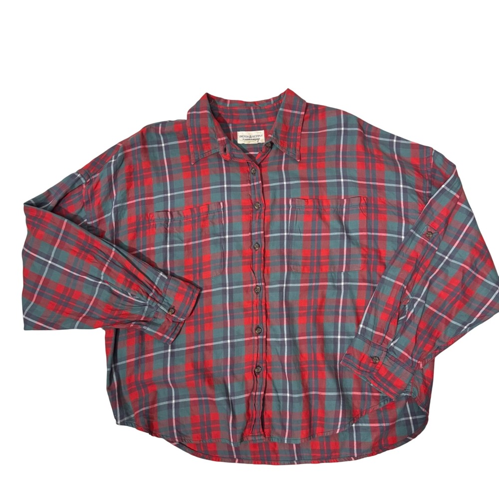 Denim & Supply Ralph Lauren Red and Gray Plaid Button Down Shirt